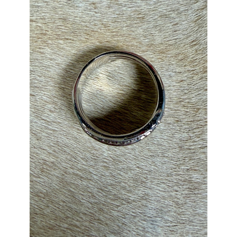 Silver Tone Multi Band Wrap Ring Pave Cubic Zirconia Statement Stacked Style - Picture 5 of 6